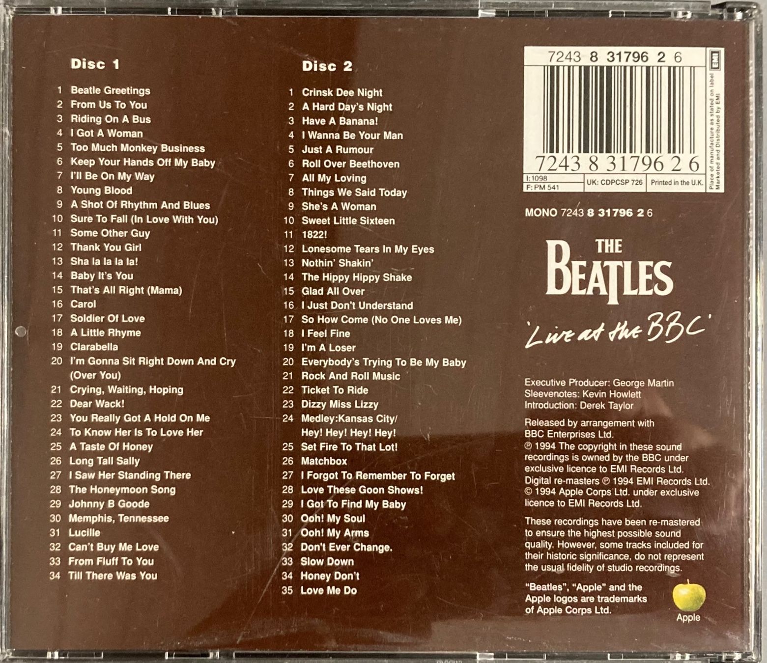 CD: THE BEATLES - LIVE AT THE BBC – Usato da Poliez-Pittet venduto da Newtown-Records 1