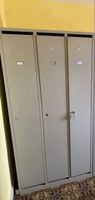Spind Schrank Metall 3 Fächer gebraucht grau 170 cm