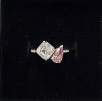 Swarovski Ring rosa & klarer Kristall Silberfarben