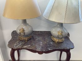 Antique paire de lampe cloisonné Bronze porcelaine Napoléon 