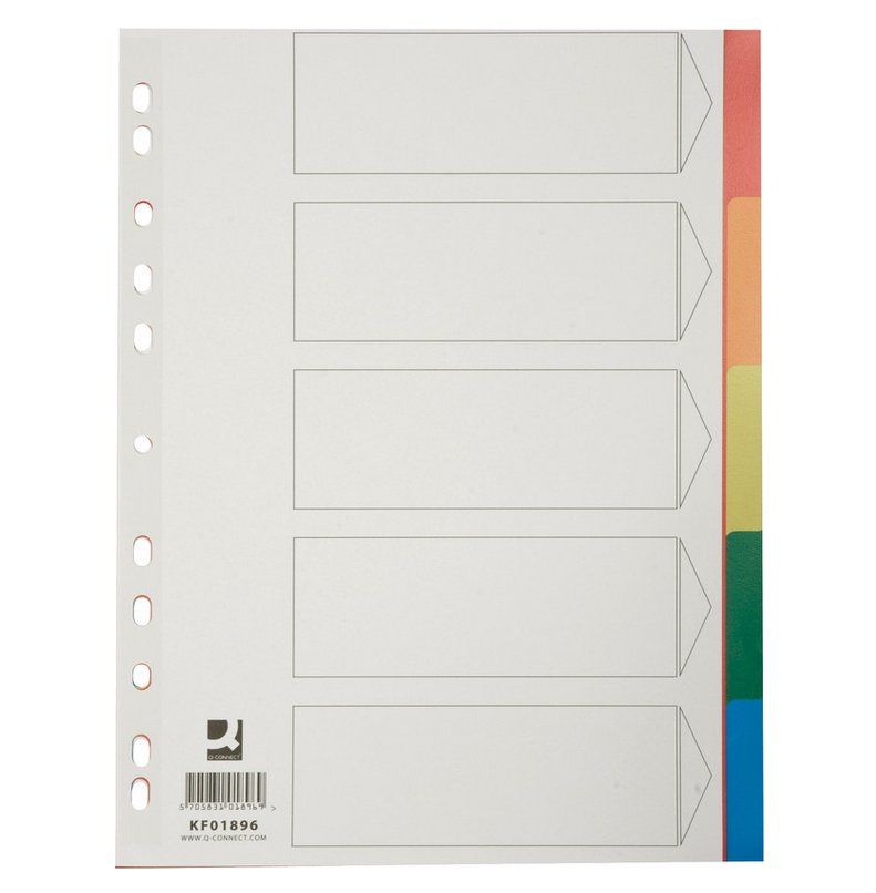 Raccoglitori: Q-CONNECT® Register Vollformat aus PP, 5-teilig – Nuovo e nell'imballaggio originale da Oensingen venduto da Liquidations-Shop