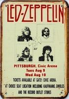 Rusty Blechschild-LED ZEPPELIN-PITTSBURG