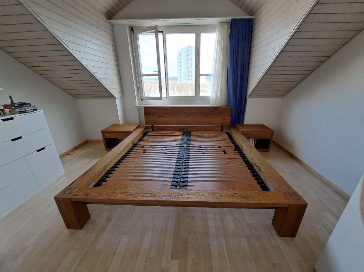Letti: Massiven Eichenholzbett 180x200 + 2 Lattenroste – Usato da Zürich venduto da mar_m5p8 2