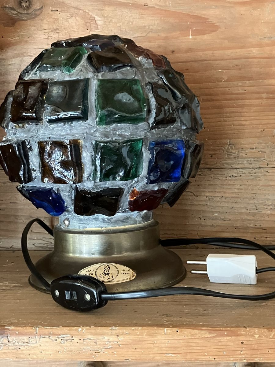 Lampen: Tischlampe, Glasscherben, E27, Bleiglaslampe – Gebraucht aus Neftenbach von 889095 2