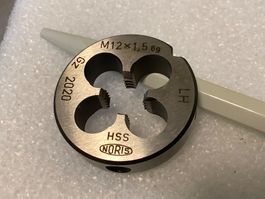 M12 x 1.5 LINKS Schneideisen Filière HSS, Neu von NORIS