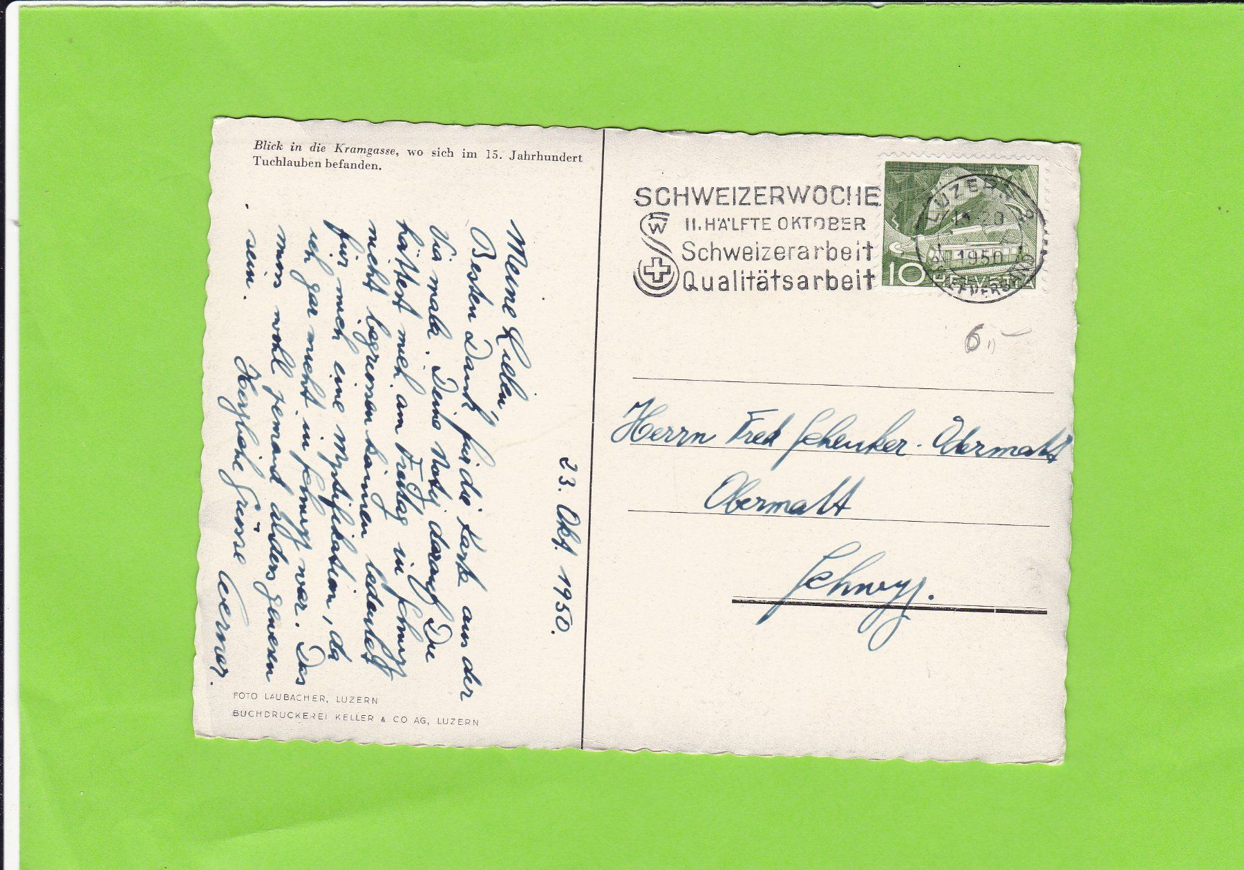 Cartoline postali: Blick in die Kramgasse – Usato da St. Peterzell venduto da neckertal 1