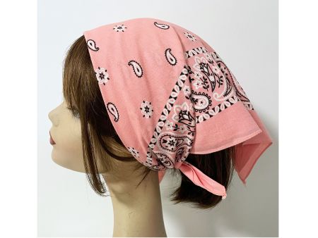Baumwolltuch Bandana USA rosa Paisley VINTAGE 1970s