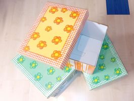 3 Blumen-Aufbewahrungsboxen faltbar orange grün