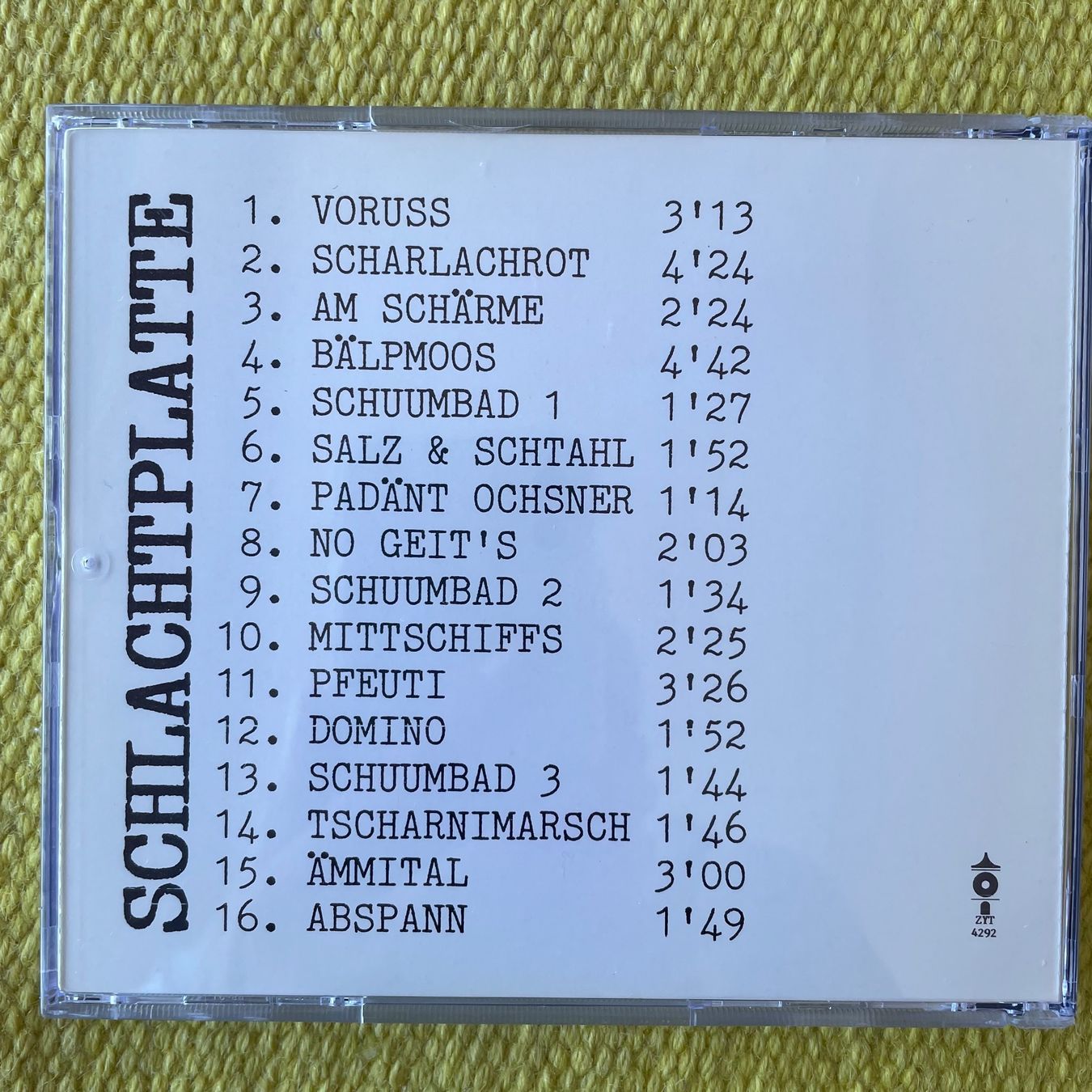 CD: PATENT OCHSNER-SCHLACHTPLATTE – Usato da Rorschacherberg venduto da CD-Roli 1