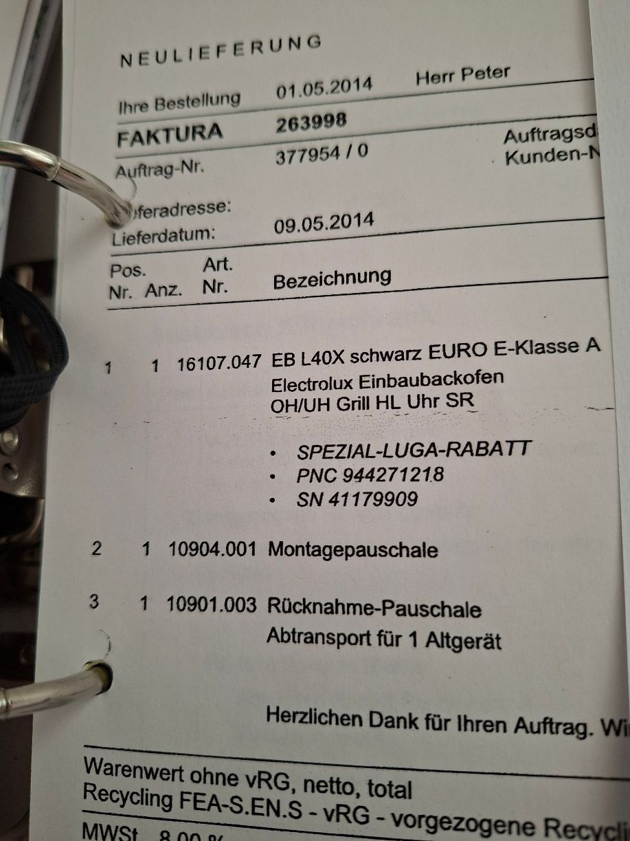 Electrolux Backöfen: Electrolux Einbaubackofen 5.2014 – Gebraucht aus Neuenkirch von marthab67 1