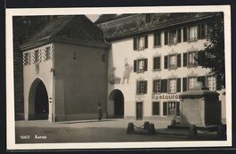 AK Aarau, Strassenpartie mit Restaurant
