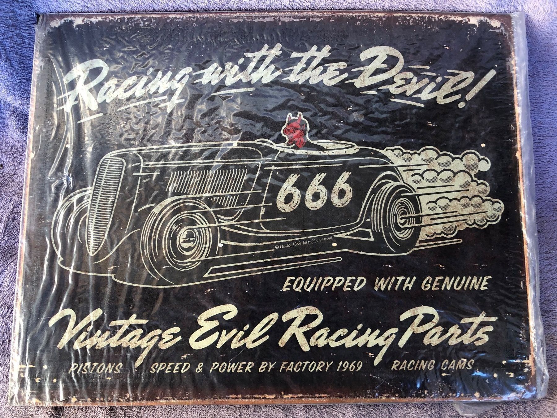 Insegne: Hot rod 666 vintage devil race flathead – Nuovo (secondo la descrizione) da Reinach AG venduto da rares75