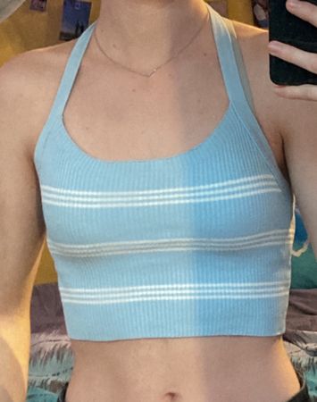 Tanktop, hellblau mit Streifen, Grösse S
