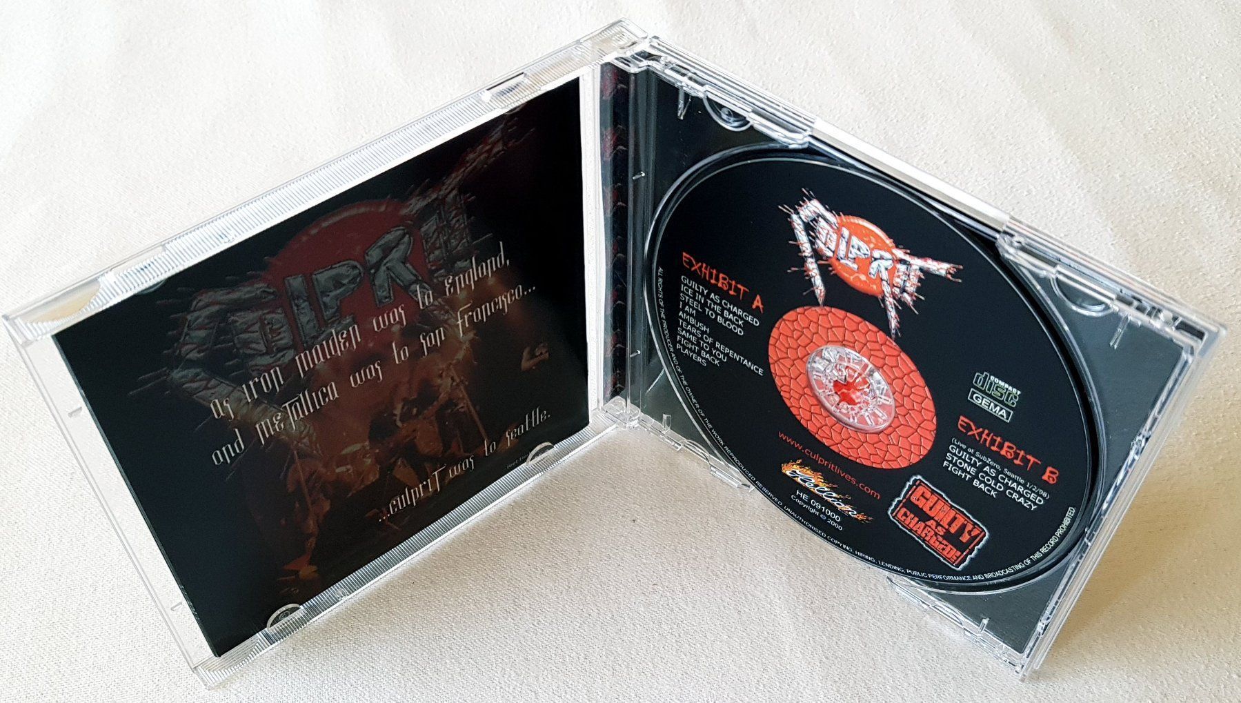 CD: Culprit ‎– Guilty As Charged - CD - 2000 -  Bonustracks – Usato da Uster venduto da Zardodel 3