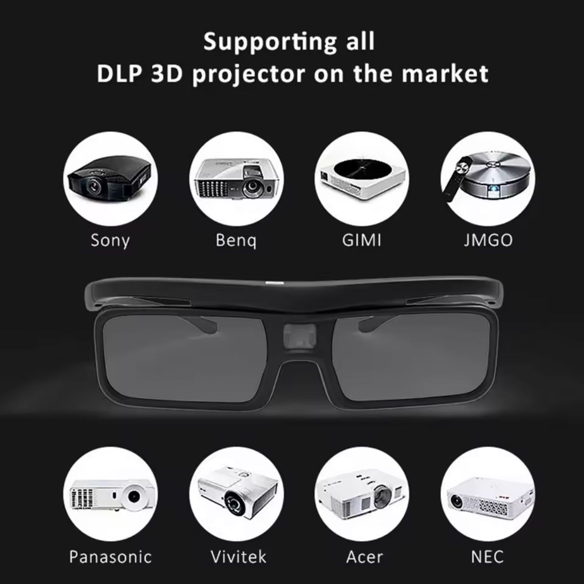 Occhiali & Lenti: 2x DLP Link Active Shutter 3D Glasses – Nuovo (secondo la descrizione) da Zürich venduto da jankais3r 4