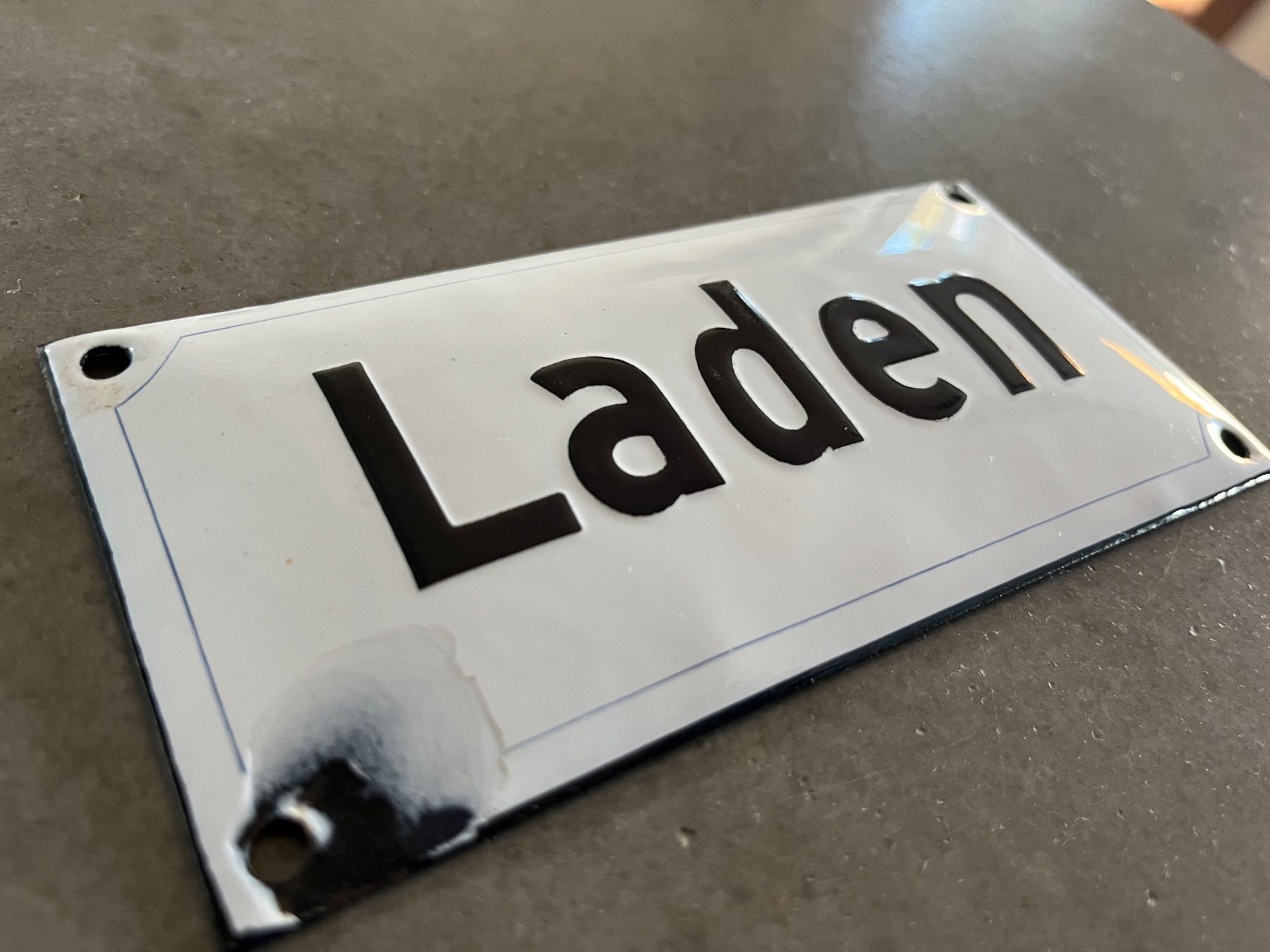 Insegne: Altes Emailschild Laden – Usato da Steffisburg venduto da Reitschel5 3