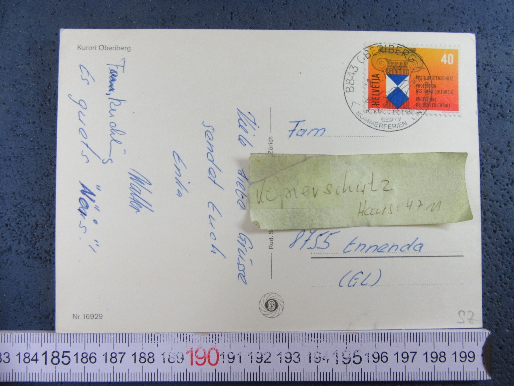 Cartoline postali: OBERIBERG SCHNEE SZ AK – Usato da Ettingen venduto da Hausi4711 1