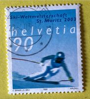 Nr.1068 GESTEMPELT Skirennfahrer 2002  Siehe Original Fotos.