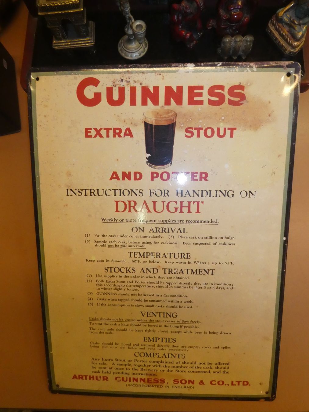 Guinness Schilder: Guinness Plaque, Instructions for Draught – Gebraucht aus Chur von Diversico2010