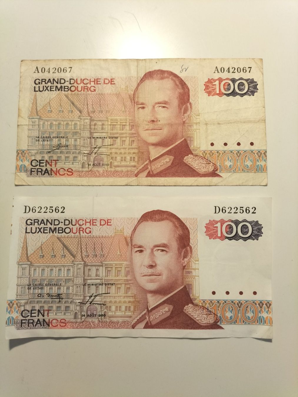 Banknoten: Luxemburg - Banknotensammlung – Gebraucht aus Innerberg von simon30432