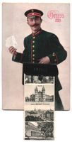 Leporello-AK Aachen, Briefträger, Haupt