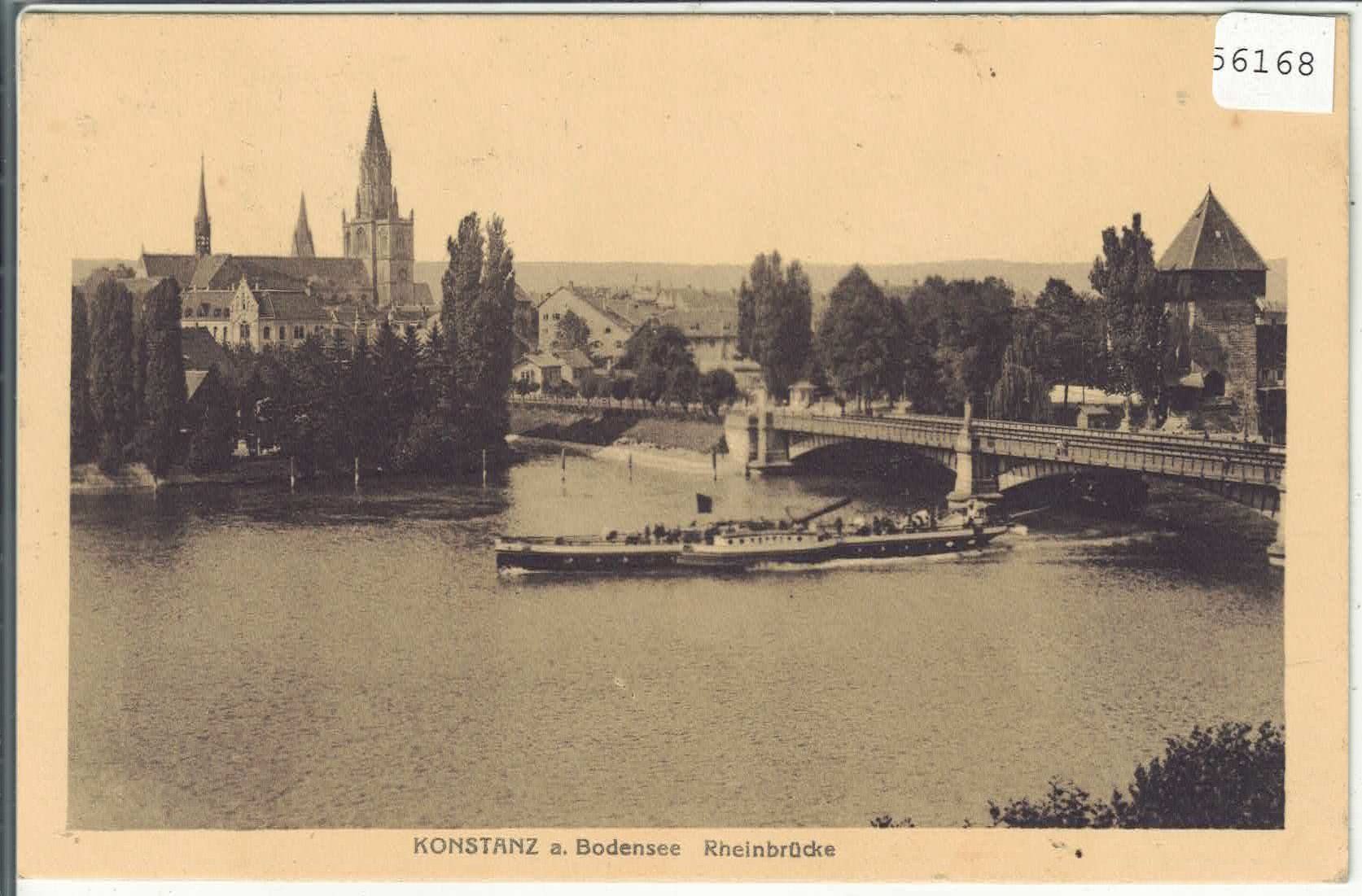 Cartoline postali: Konstanz a. Bodensee - Rheinbrücke mit Dampfer – Usato da Ettingen venduto da Kartenplanet