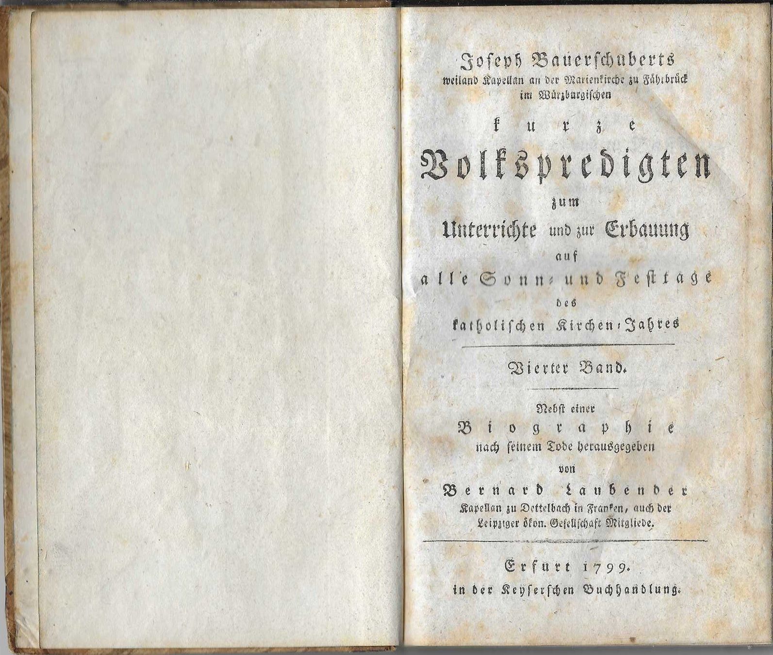 Bücher: Joseph Bauerschuberts Volkspredigten 1799 – Gebraucht aus Flims - Dorf von Stagediver 1