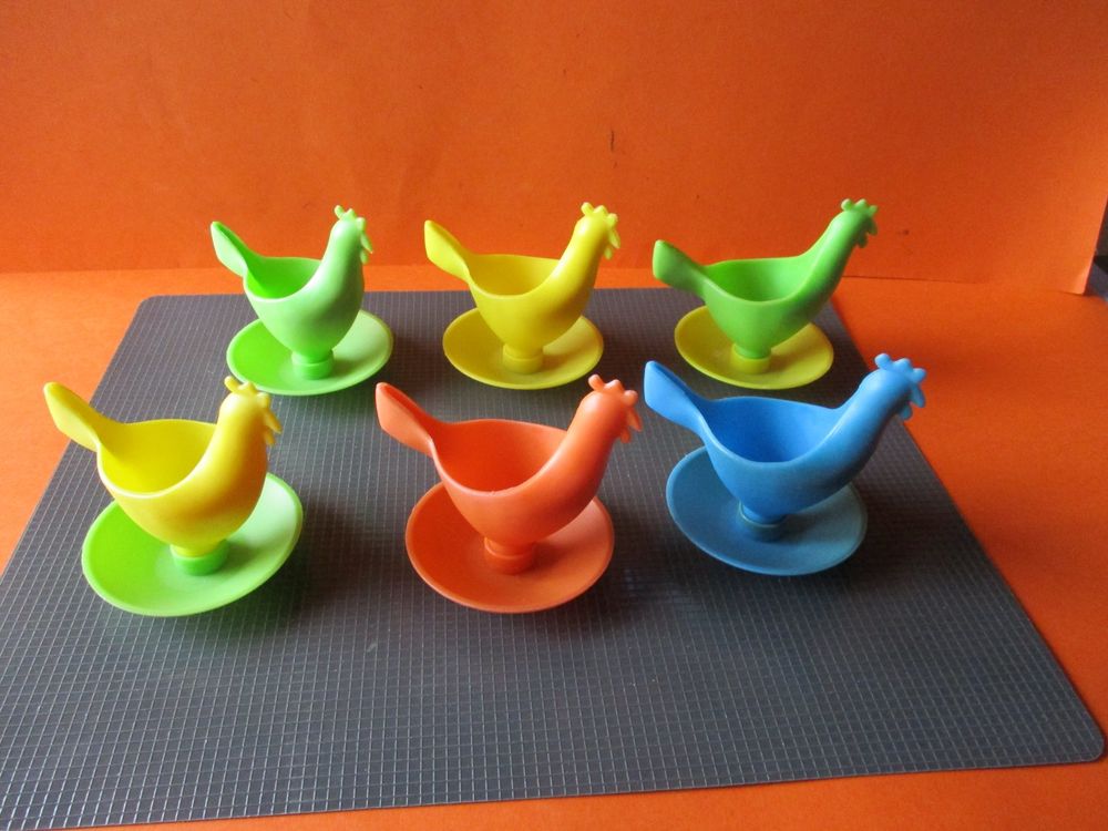 6 Bunte Eierbecher Hahn Hühnchen Ostern Frühstück Küken E... (Gebraucht ...