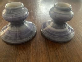 Kerzenständer Set, Jersey Pottery, Blau, Vintage, Top!