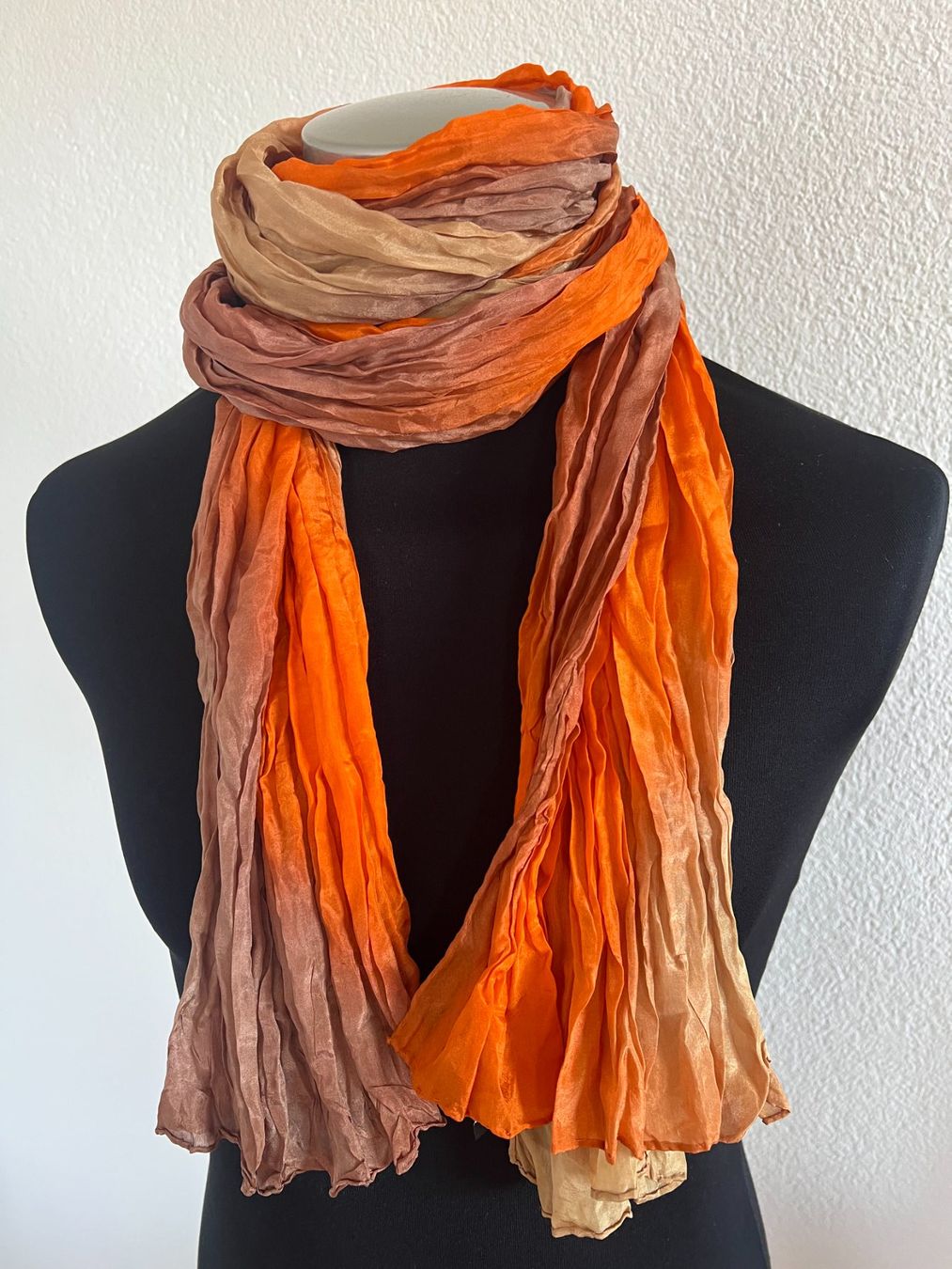 Colora Foulard & Sciarpe: Colora Schal, 100% Seide, Orange/Braun, NEU – Nuovo (secondo la descrizione) da Worb venduto da farben20zauber 2