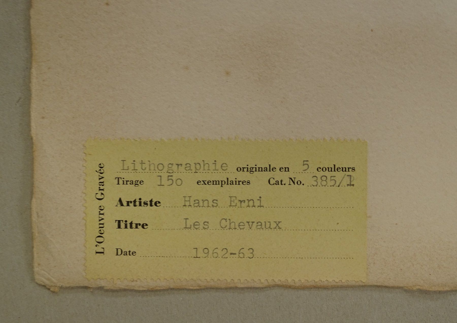 Grafica & Litografie: HANS ERNI: PFERDE, CHEVAUX, LITHOGRAPHIE MIT 5 FARBEN – Usato da Grüningen venduto da Kartensammler 7