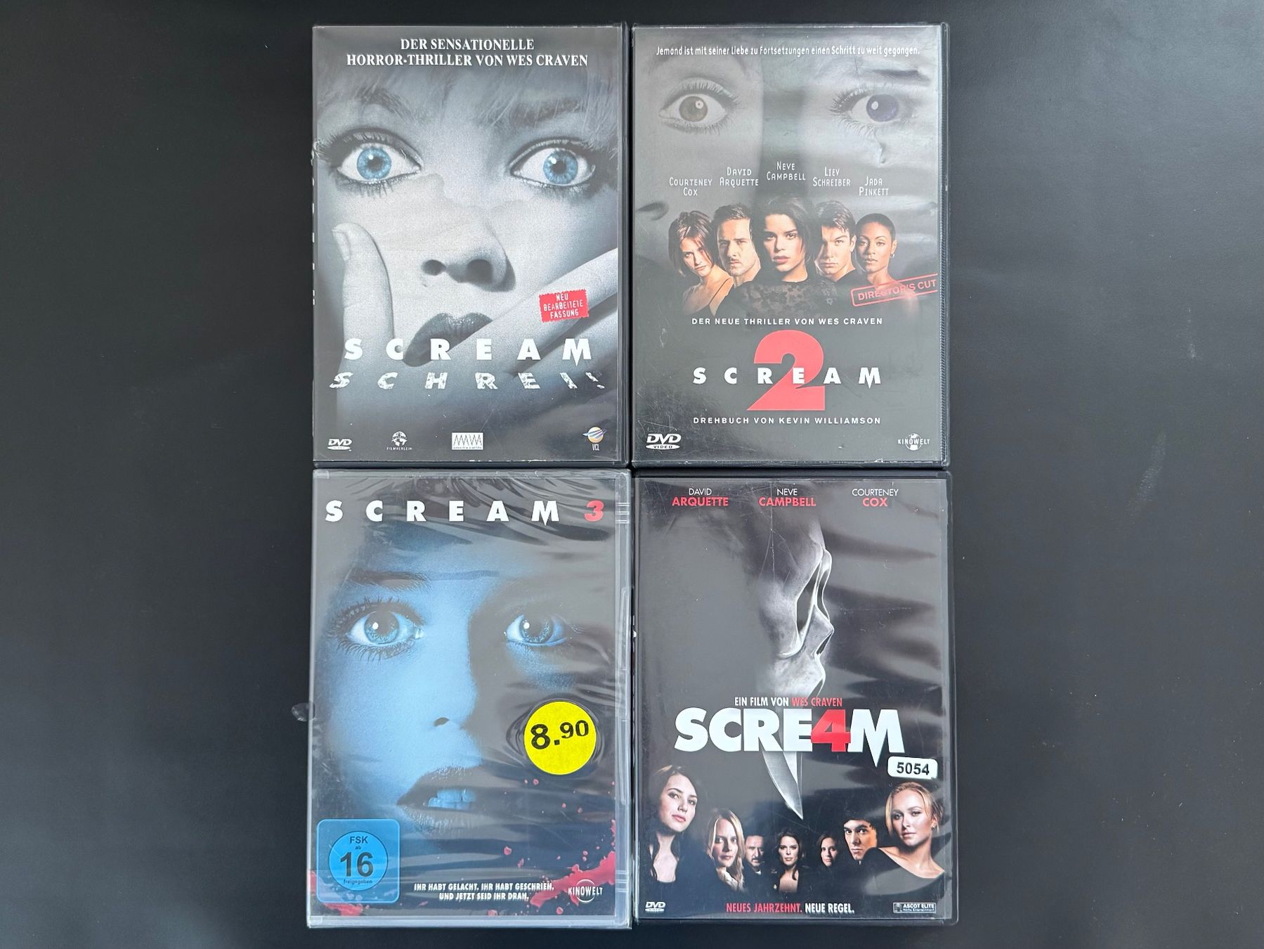 Tutti i DVDs: Scream 1-4 DVD Komplettset – Usato da Weinfelden venduto da A.G.G