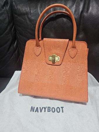 Navyboot Vintage Echtleder Tasche Schlangenleder