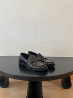 ZARA Leather Penny Loafers Burgundy