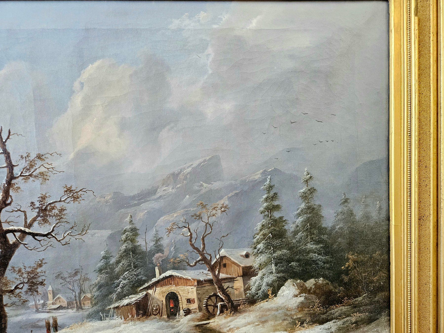 Dipinti: Eduard Böhm Gemälde Ölbild Winterlandschaft Prunkrahmen – Usato da Hünenberg See venduto da Gekko1980 4