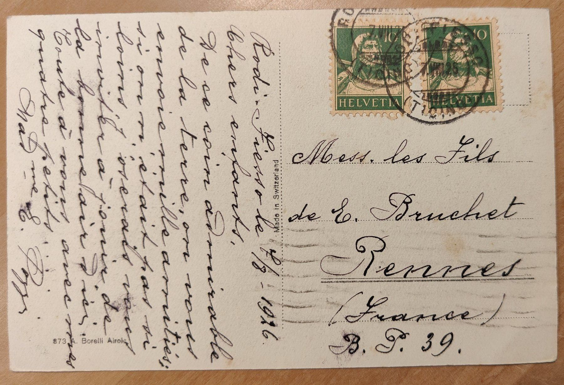 Ansichtskarten: Fiesso um 1925 – Gebraucht aus St. Erhard von Chaeferli6 1