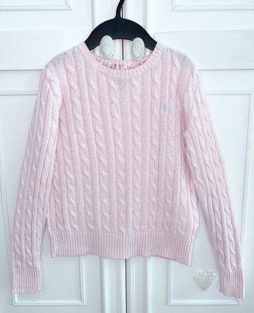 Ralph Lauren girls cable sweater pullover 8 10 Y 140 NEW