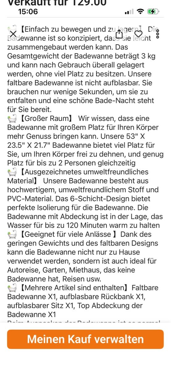 Badewannen: Faltbare Badewanne – Gebraucht aus Allschwil von selake990673 6