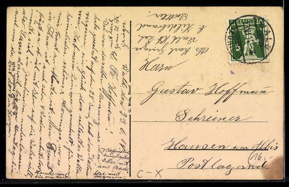 Cartoline postali: AK Wald /Zürich, Postplatz, 1914 – Usato da Berlin venduto da bartko-reher 1