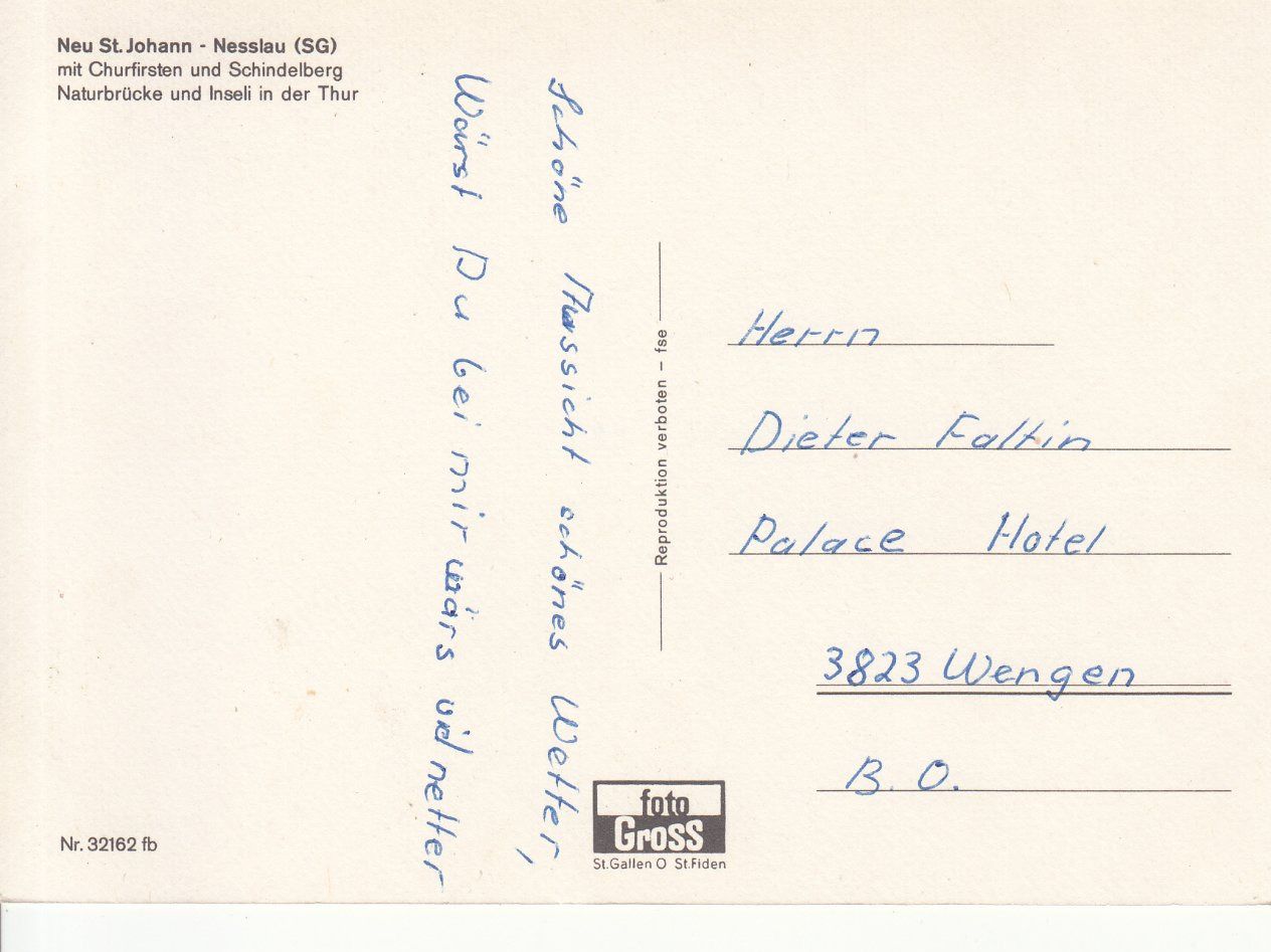 Cartoline postali: Neu St. Johann, ca. 1970 – Usato da Bürglen TG venduto da StampGraf 1