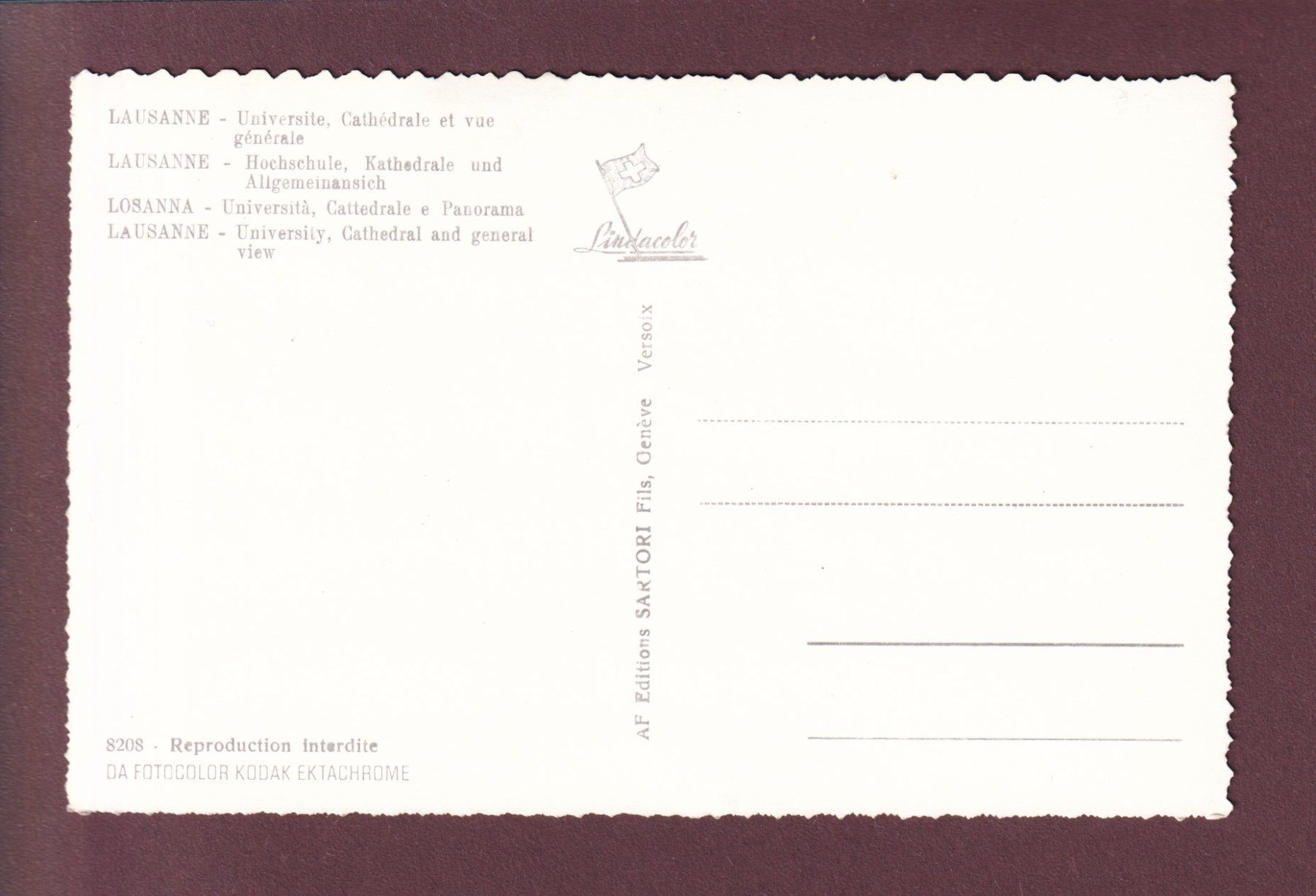 Cartoline postali: LAUSANNE - Vue partielle – Usato da Pully venduto da nicecards 1