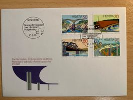 Sondermarken Brücken 10.9.91 FDC Switzerland Schweiz