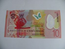 Sao Tome und Principe 10 Dobras Banknote, Jahr 2016, Neu