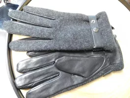 Herren HANDSCHUHE Gr. 6/S Leder /Strick NEU