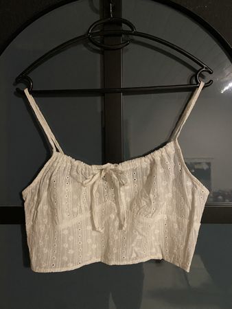 Spagettiträger Top, Weiss, Grösse M
