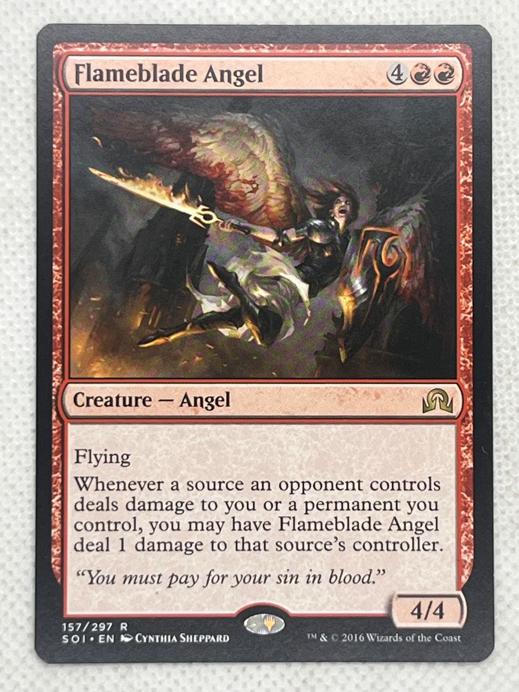 Magic The Gathering Cartes à collectionner: MTG Flameblade Angel SOI 157 Rare – D'occasion à Hinterkappelen par Kim1992