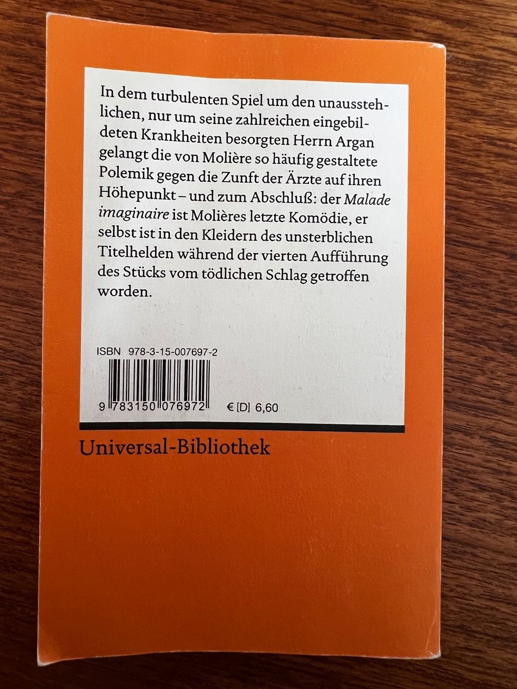 Bücher: Molière, le malade imaginaire/ Der eingebildete Kranke – Gebraucht aus Bern von Maettii 1