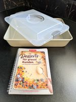 Backform mit Deckel und Kochbuch "Desserts für grosse Runden