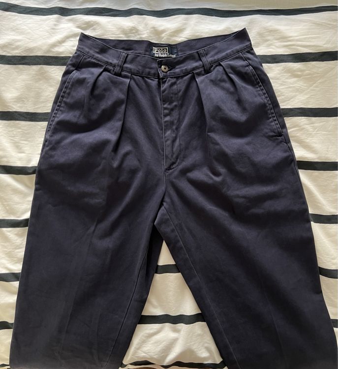 Ralph Lauren POLO RALPH LAUREN ANDREW PANT Two-pleat chino pants Men's size W32 cotton Beige type Vintage Second Hand main image 0