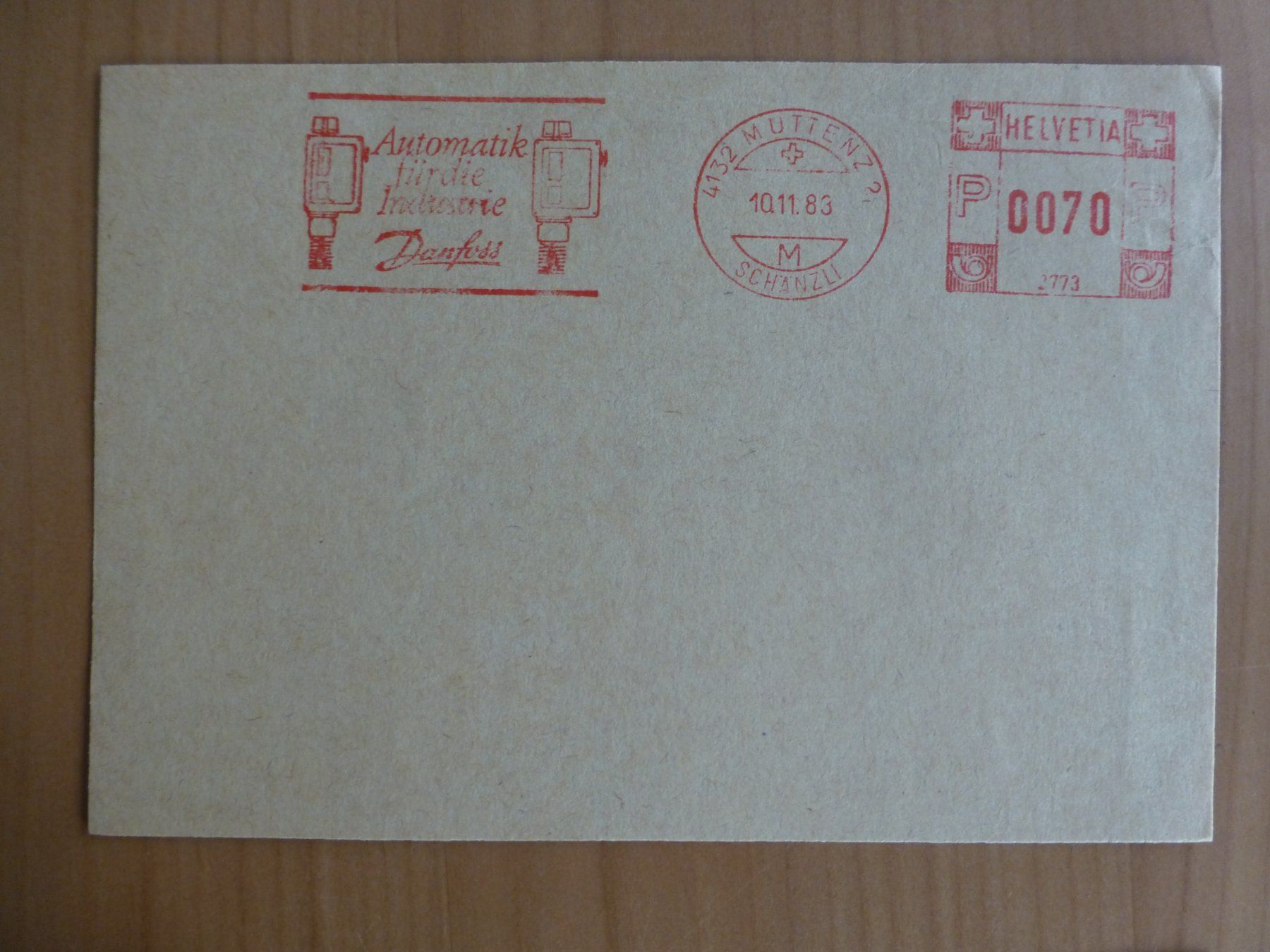 Poster & Bilder: Muttenz, Uhren Danfoss, 1983 – Gebraucht aus Bettlach von 1saurer